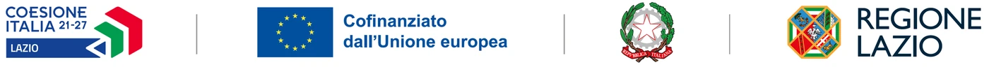 Coesione Italia 21-27 Lazio, Cofinanziato dall’Unione europea, Repubblica Italiana, Regione Lazio