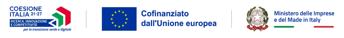Coesione Italia 21-27 – Ricerca, innovazione e competitività, Cofinanziato dall’Unione europea, Ministero delle Imprese e del Made in Italy